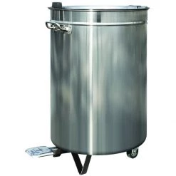 Professional Waste Bin Stainless Steel Wheels Pedal 60 Litres | Adexa AD5903