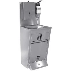 Handwash Station With Waste Basket & Napkin Dispenser & Soap Dispenser Holder Foot Operated Stainless Steel Height 1350mm | Adexa AYK002