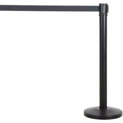 Black Barrier Post With Black Retractable Belt 2m | Adexa BBP01A