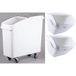 Ingredient Bin Combo 1x80 Litres Mobile & 2x10 Litres Regular Transparent Lid | Adexa BCOMB2