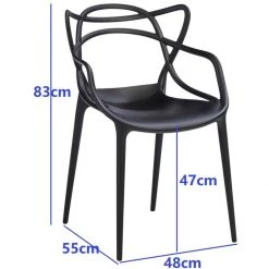Bistro Dining Arm Chair Plastic Black Indoors & Outdoors | Adexa WW023BLACK -Cheap Adexa Store BMOU6283384BLACK 4 1200x1200 1