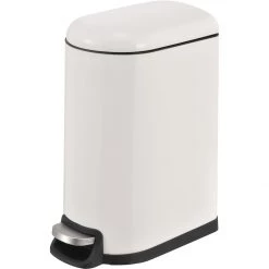 Rectangular Soft Close Pedal Waste Bin 40L Matt White | Adexa C10076FM40L