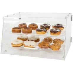 2 Tier Acrylic Bakery Display Case With Front And Rear Doors | Adexa DTBC10902