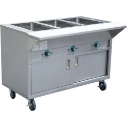 Mobile Bain Marie With Cupboard 3xGN1/1 | Adexa EST3SWCBSD