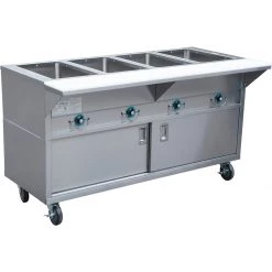Mobile Servery Steam Table With Cupboard 4xGN1/1 | Adexa EST4SWCBSD