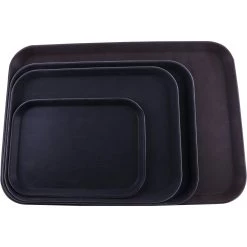 Serving Tray Fibreglass Rectangular Black 18"x26" | Adexa FBR1826