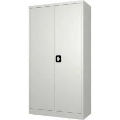 Commercial Steel Grey/White Storage Cupboard With 4 Shelves And Lock 800x400x1800mm | Adexa FCA18WHITE