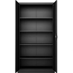 Commercial Steel Black Storage Cupboard With 4 Shelves And Lock 800x400x1800mm | Adexa FCA18BLACK -Cheap Adexa Store FCA18BLACK 2 1200x1200 1