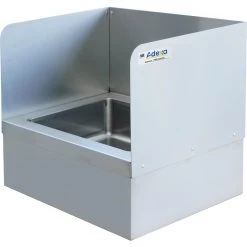 Janitorial Floor Mop Sink With Left & Right & Back Splashes Stainless Steel | Adexa FMS2424LRS