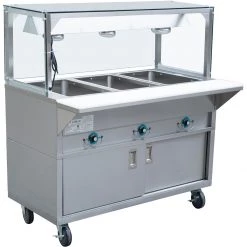 Mobile Bainmarie With Cupboard & Heated Overshelf 3xGN1/1 | Adexa EST3SWCBSD-FTGSG1948
