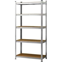 Garage Shelving Unit Medium Duty 900x400x1800mm 5 Shelves 175 Kg/shelf Galvanized Steel | Adexa G9040