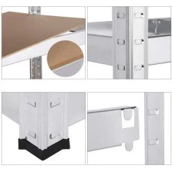 Garage Shelving Unit Medium Duty 700x300x1500mm 5 Shelves 175 Kg/shelf Galvanized Steel | Adexa G7030 -Cheap Adexa Store G9040 3 1200x1200 1