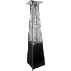 Glass Tube Pyramid Patio Heater Gas Black | Adexa GPT26