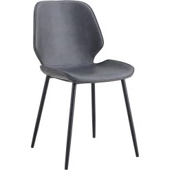 Side Dining Chair PU Leather Seat Light Grey | Adexa GSYH003LG