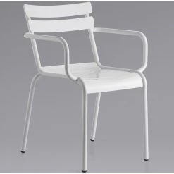 Bistro Arm Chair Aluminium Indoors & Outdoors White | Adexa GS60859AW
