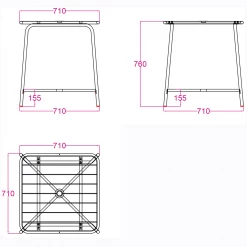 Bistro Table Steel Black 710x710mm Indoors | Adexa GSHW1046B -Cheap Adexa Store GSHW1046 1200x1200 1