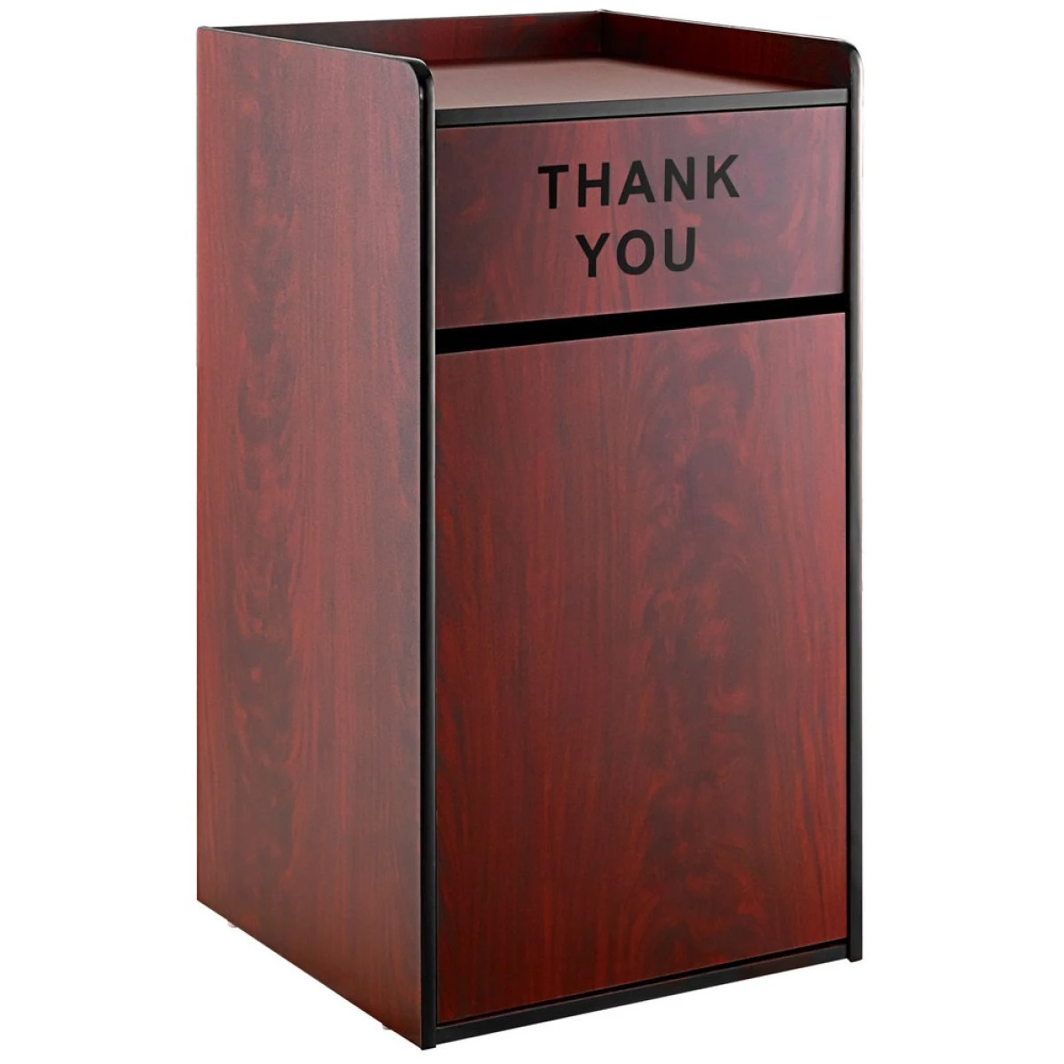 Commercial Rubbish Bin Cabinet & Tray Shelf 'Thank You' Mahogany | Adexa GSLJ006M 3 Commercial Rubbish Bin Cabinet & Tray Shelf 'Thank You' Mahogany | Adexa GSLJ006M