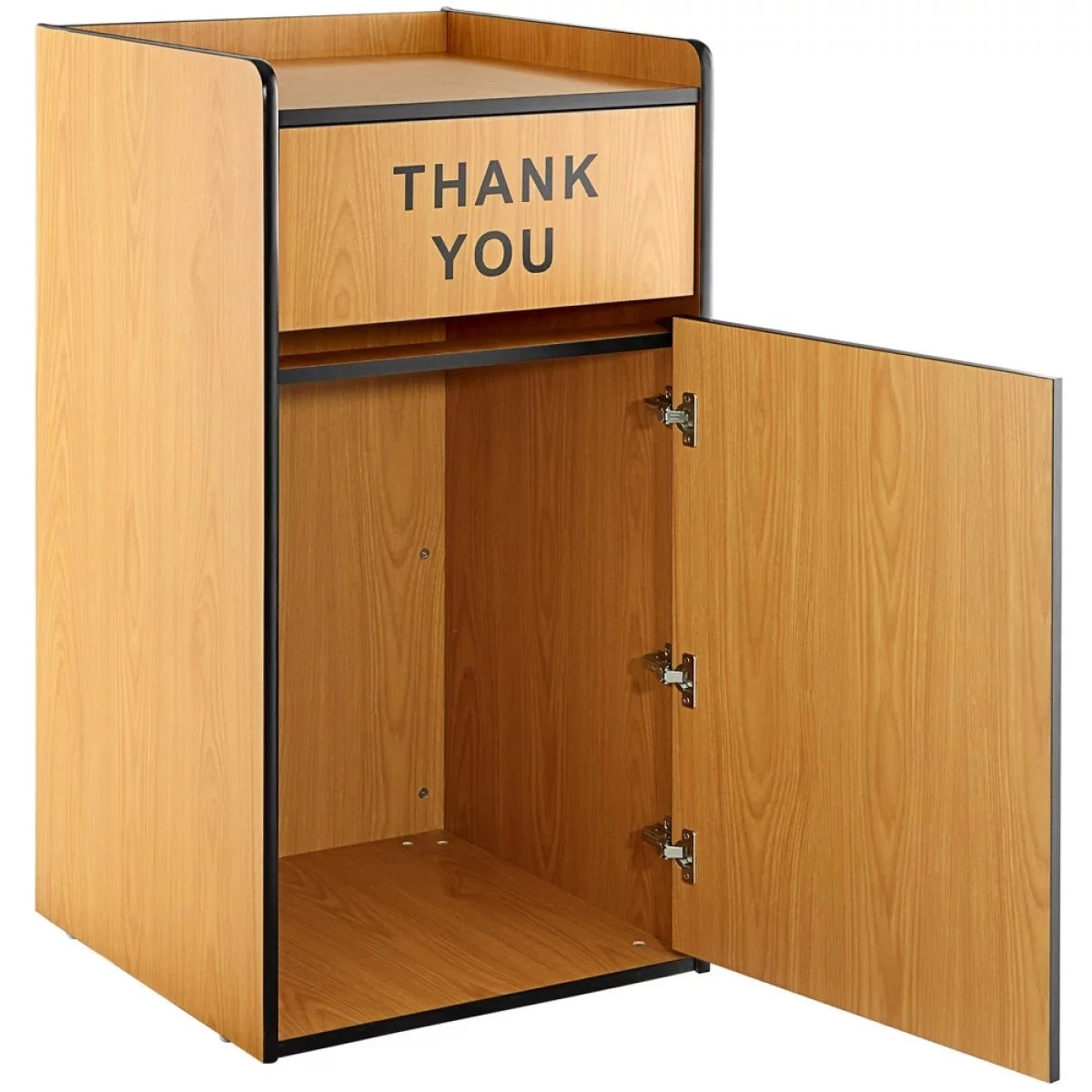 Commercial Rubbish Bin Cabinet & Tray Shelf 'Thank You' Natural | Adexa GSLJ006N 4 Commercial Rubbish Bin Cabinet & Tray Shelf 'Thank You' Natural | Adexa GSLJ006N - Image 2