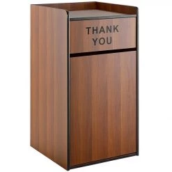 Commercial Rubbish Bin Cabinet & Tray Shelf 'Thank You' Walnut | Adexa GSLJ006W