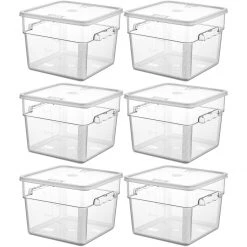 Pack Of 6 Food Storage Container With Lid 11.4 Litre 290x300x212mm Polypropylene | Adexa GSPP12+GSPPL12
