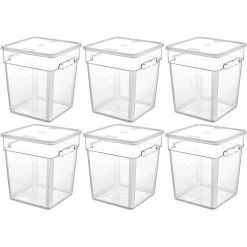 Pack Of 6 Food Storage Container With Lid 17.2 Litre 290x300x320mm Polypropylene | Adexa GSPP18+GSPPL12