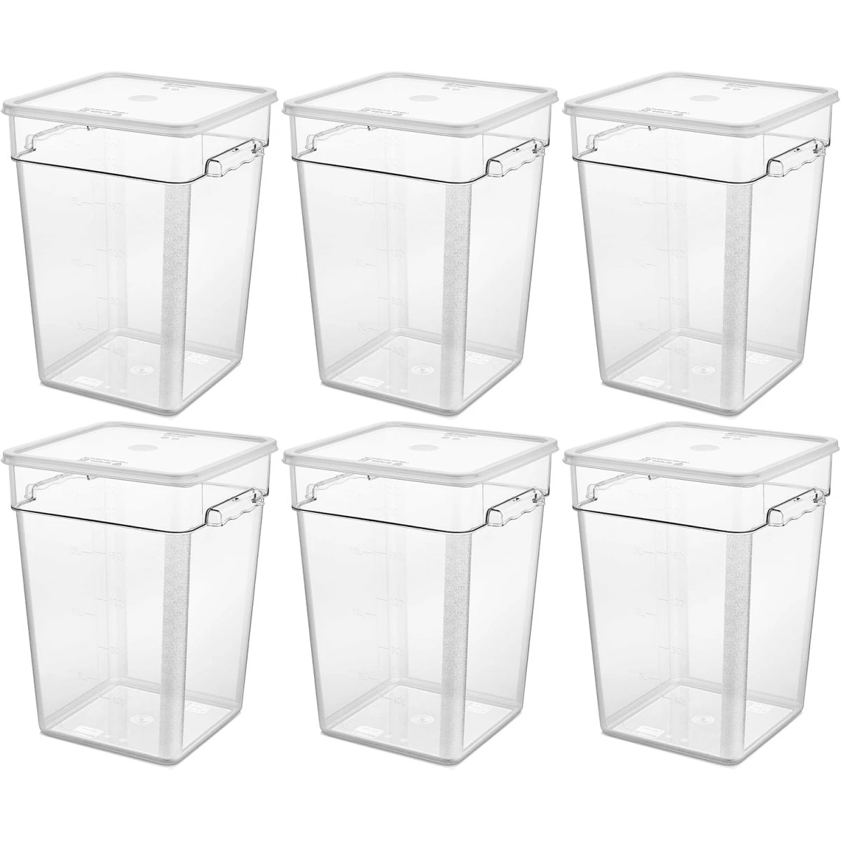 Pack Of 6 Food Storage Container With Lid 20.8 Litre 290x300x400mm Polypropylene | Adexa GSPP22+GSPPL12 3 Pack Of 6 Food Storage Container With Lid 20.8 Litre 290x300x400mm Polypropylene | Adexa GSPP22+GSPPL12