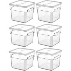 Pack Of 6 Food Storage Container With Lid 5.7 Litre 242x232x191mm Polypropylene | Adexa GSPP6+GSPPL6