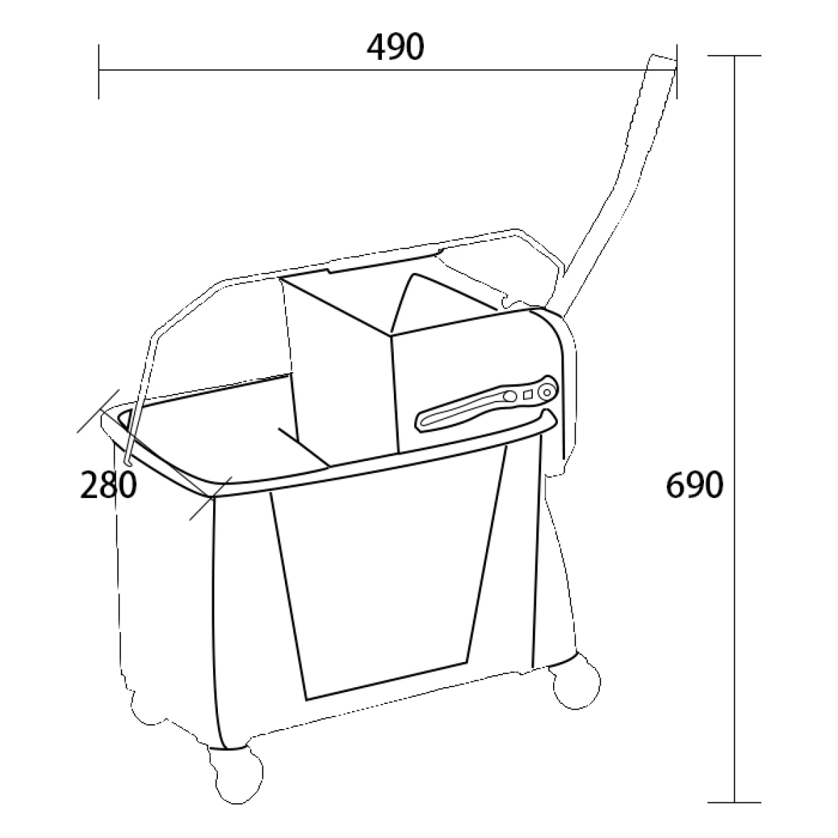 Professional Mop Bucket With Divider & Wringer 20 Litres | Adexa GX101VL 4 Professional Mop Bucket With Divider & Wringer 20 Litres | Adexa GX101VL - Image 2