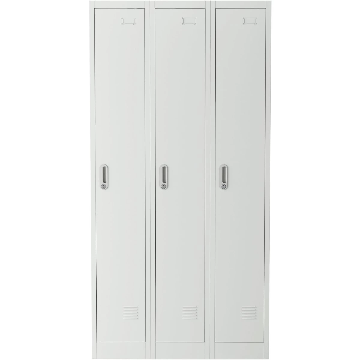 Commercial Grey Three Door Locker With Clothes Hanger, Fixed Shelf And Mirror 900x450x1800mm | Adexa LOCKER3TW 5 Commercial Grey Three Door Locker With Clothes Hanger, Fixed Shelf And Mirror 900x450x1800mm | Adexa LOCKER3TW - Image 3