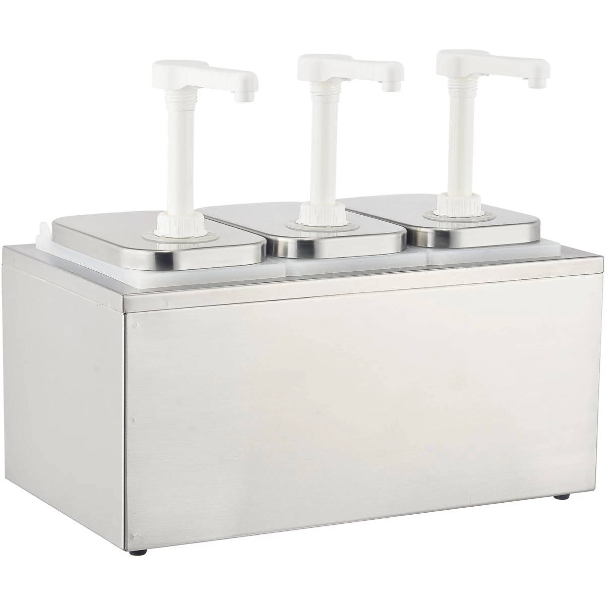 Commercial Condiment/Sauce Pump Dispenser 3x2 Litre Stainless Steel | Adexa NHP003 3 Commercial Condiment/Sauce Pump Dispenser 3x2 Litre Stainless Steel | Adexa NHP003