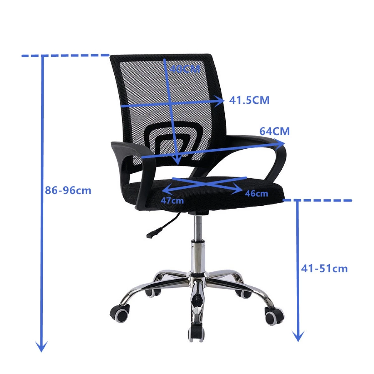 Mesh Office Desk Chair Black | Adexa OC001 4 Mesh Office Desk Chair Black | Adexa OC001 - Image 2
