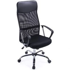 Mesh & Leather Office Chair Black | Adexa OC014