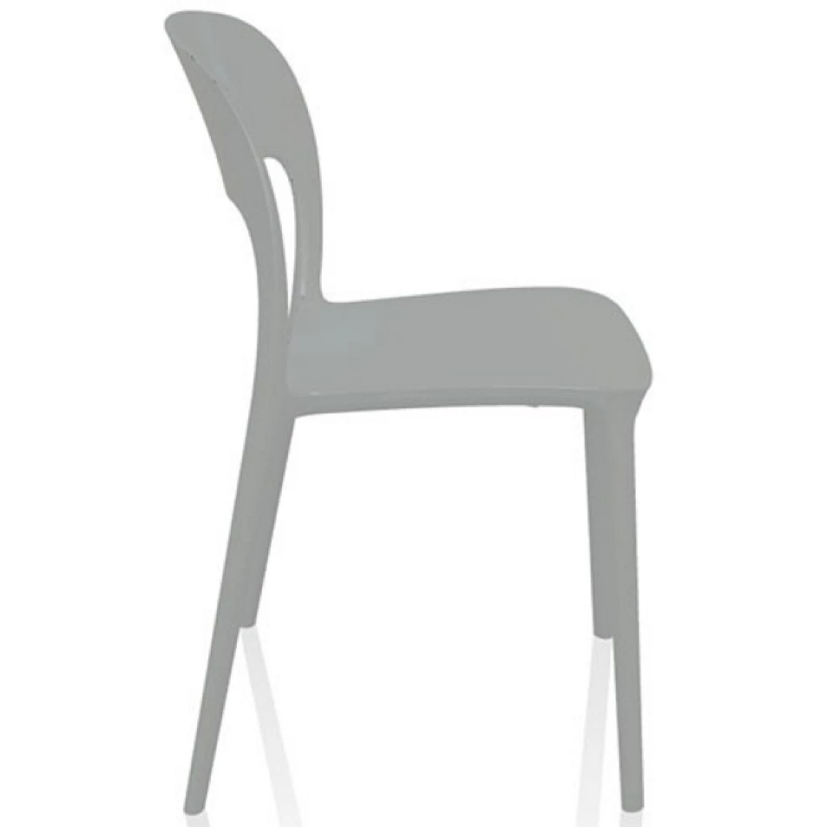 Bistro Dining Chair Plastic Grey Indoors & Outdoors | Adexa WW053GREY 5 Bistro Dining Chair Plastic Grey Indoors & Outdoors | Adexa WW053GREY - Image 3
