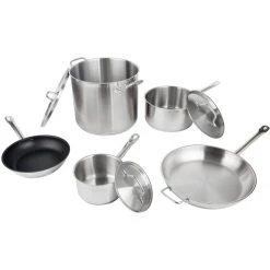 Set Of Stainless Steel Cookware 8 Pcs Sauce Pans Stew Pan Fry Pans | Adexa SPC8A