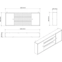 Professional Grey And Black Wall Mounted Double Door Tool Cabinet With Open Shelf/Rack And Key 1600x200x600mm | Adexa TC003A 7 Professional Grey And Black Wall Mounted Double Door Tool Cabinet With Open Shelf/Rack And Key 1600x200x600mm | Adexa TC003A -Cheap Adexa Store TC003A TD 1200x1200 1