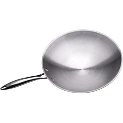 Professional Wok Pan Round Bottom Stainless Steel 13.5''/340mm | Adexa SP13410