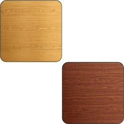 Laminated Square Table Top Reversible Walnut & Natural 30x30'' | Adexa TT3030WN