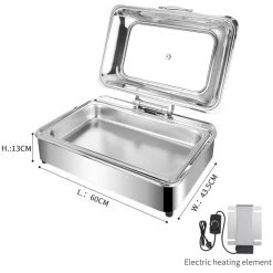 Chafing Dish Electric Glass Lid Stainless Steel 7 Litres GN1/1 | Adexa VICCD528 -Cheap Adexa Store VICCD528 2 1200x1200 1