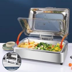 Chafing Dish Electric Glass Lid Stainless Steel 7 Litres GN1/1 | Adexa VICCD528 -Cheap Adexa Store VICCD528 4 1200x1200 1