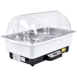 Roll Top Chafer Electric Heating 2xGN1/1 Stainless Steel Plastic Cover 9 Litres | Adexa VICEBS21