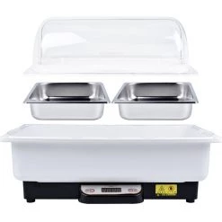 Roll Top Chafer Electric Heating 2xGN1/1 Stainless Steel Plastic Cover 9 Litres | Adexa VICEBS21 -Cheap Adexa Store VICEBS21 3 1200x1200 1