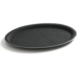 Non-Skid Serving Tray Polypropylene Oval 27"x22" Black | Adexa PPTRAY2722