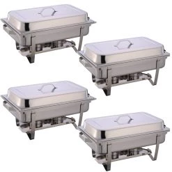 4 Pack Of Chafing Dish GN1/1 Stainless Steel 9 Litres | Adexa WHS433