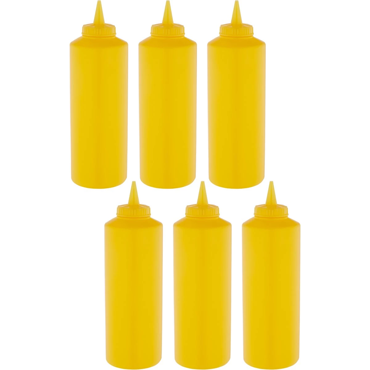 6 Pack Of Squeeze Sauce Bottles 710ml/24oz Yellow | Adexa WQSB24WY 3 6 Pack Of Squeeze Sauce Bottles 710ml/24oz Yellow | Adexa WQSB24WY