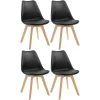4pcs Side Dining Chair Padded Seat Black | Adexa WW003B