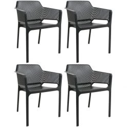 4pcs Bistro Dining Chair Plastic Black | Adexa WW083B