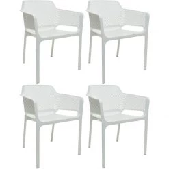 4pcs Bistro Dining Chair Plastic White | Adexa WW083W