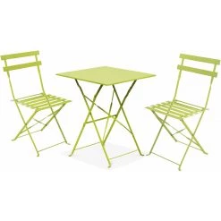 Folding Bisto Set Table & 2 Chairs Green | Adexa WW178GREEN