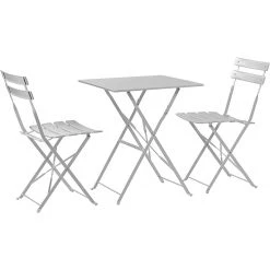 Folding Bisto Set Table & 2 Chairs White | Adexa WW178WHITE