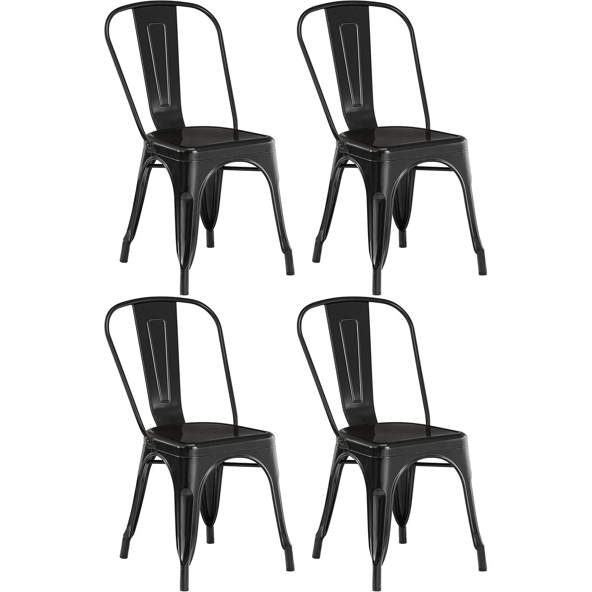 4pcs Bistro Dining Chair Steel Black Indoors | Adexa WW60 3 4pcs Bistro Dining Chair Steel Black Indoors | Adexa WW60
